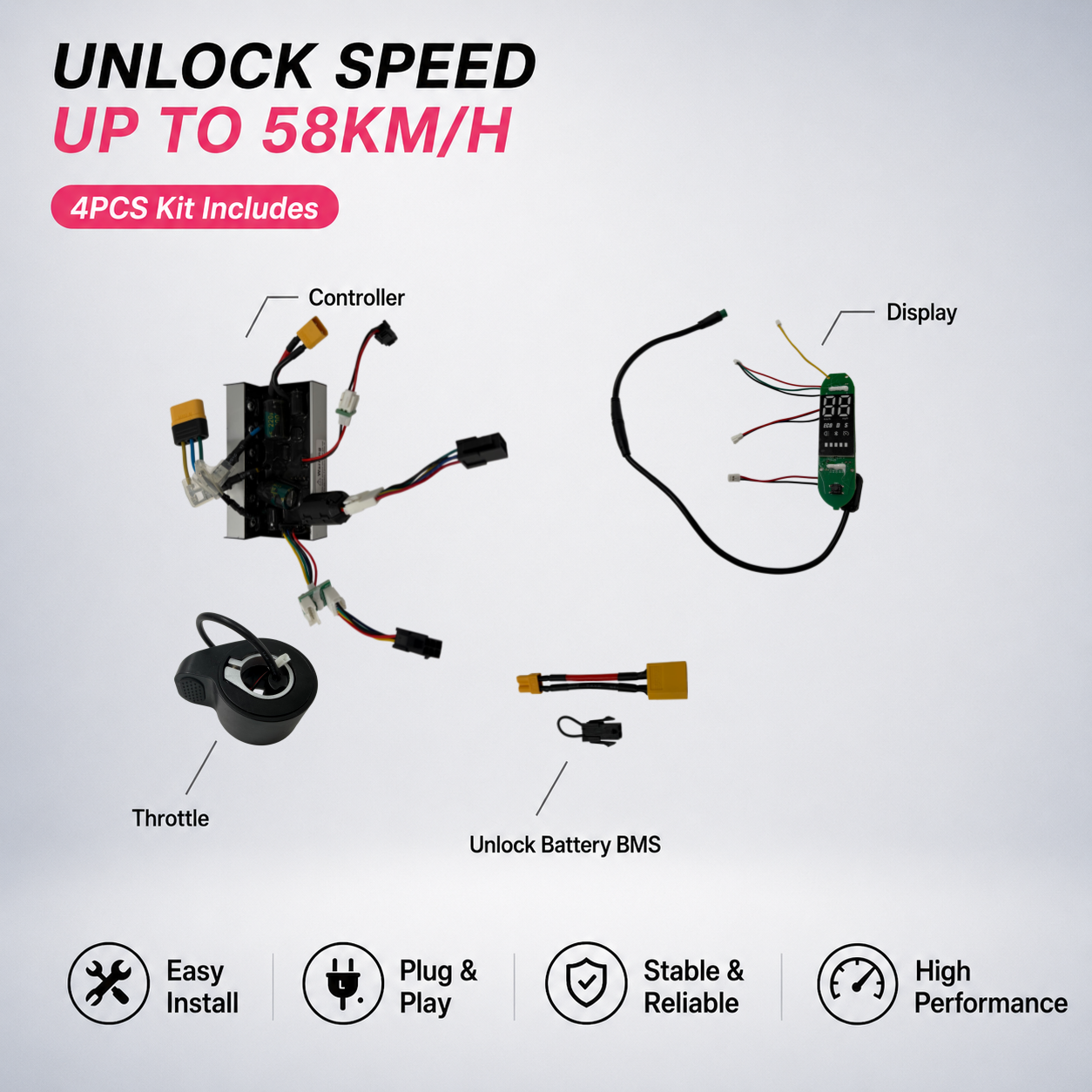 Unlock Speed to 55km/h for Xiaomi 4 Ultra | Easy Install Controller Kit