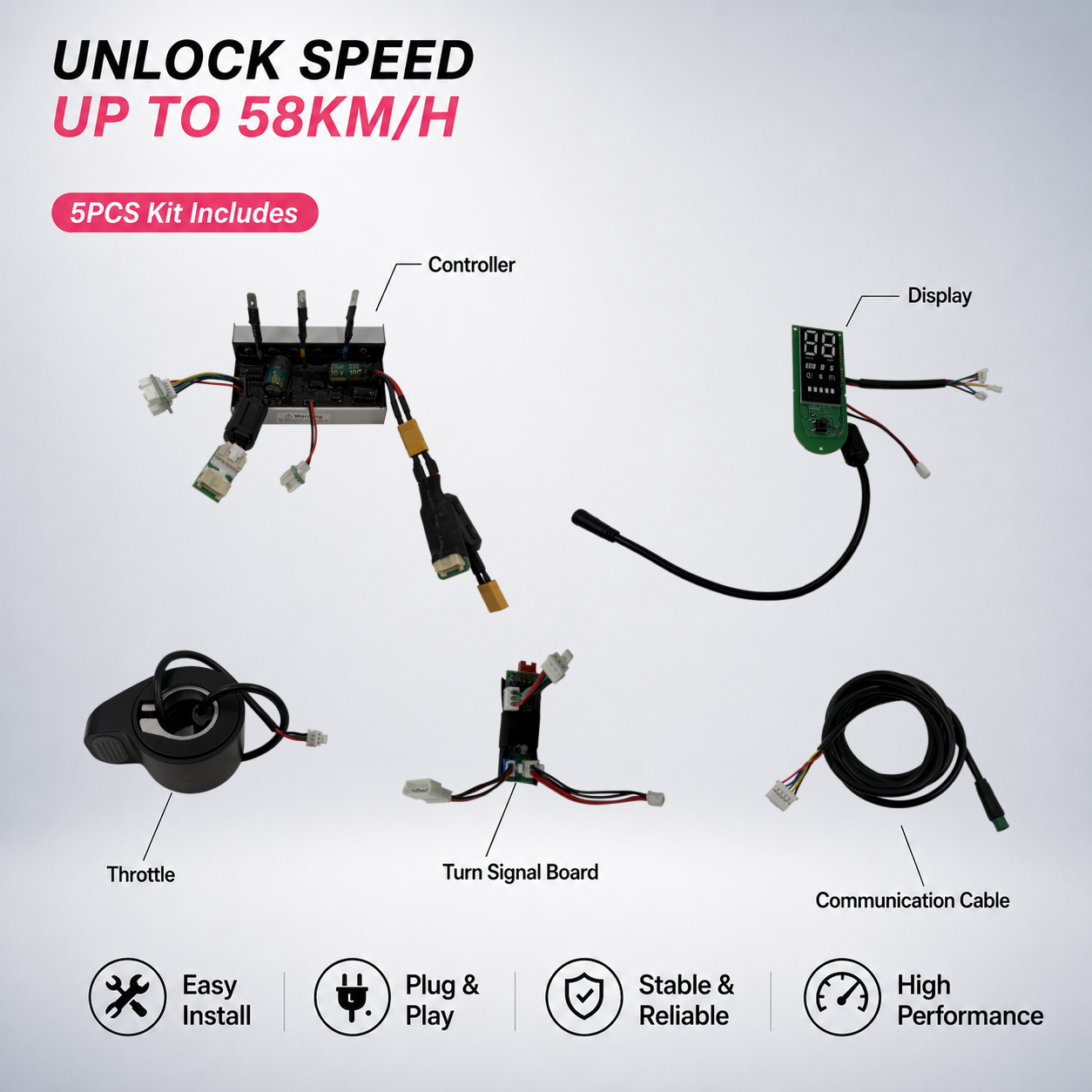 Unlock Speed to 55km/h for Xiaomi 5 / Pro / Max | Easy Install Controller Kit