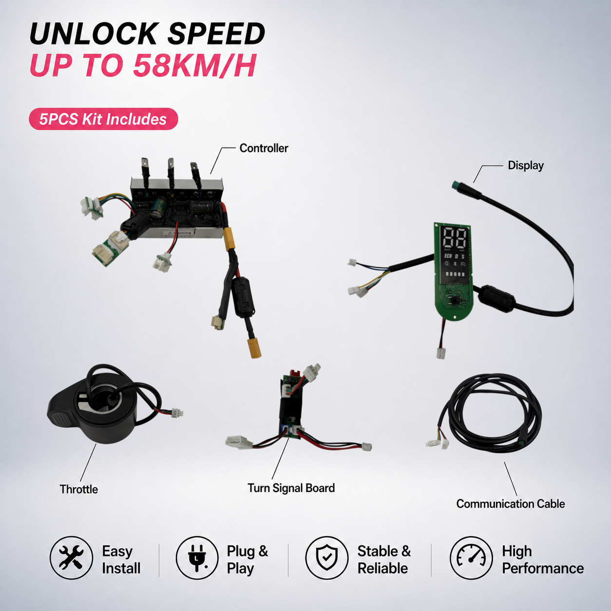Unlock Speed to 55km/h for Xiaomi 5 / Pro / Max | Easy Install Controller Kit